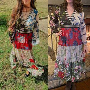 *NEW* Kaktus Boho Patchwork Chiffon Dress